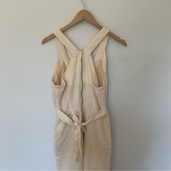 Anthropologie Aren Halterneck Jumpsuit Cream Size 2 Crossover - Picture 5 of 12